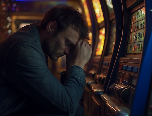 View of man gambling at a casino