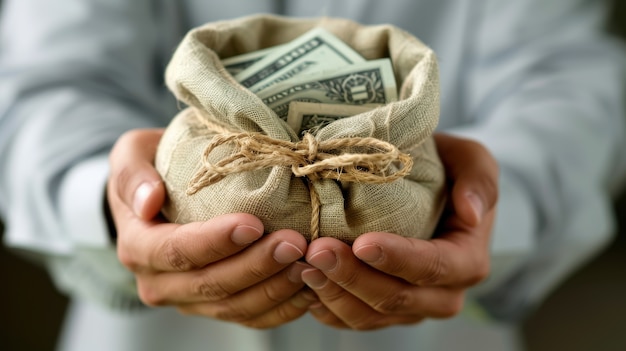 Free Photo view of man handling money and funds for wealth prosperity