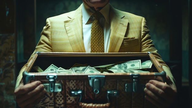 Free photo view of man handling money and funds for wealth prosperity