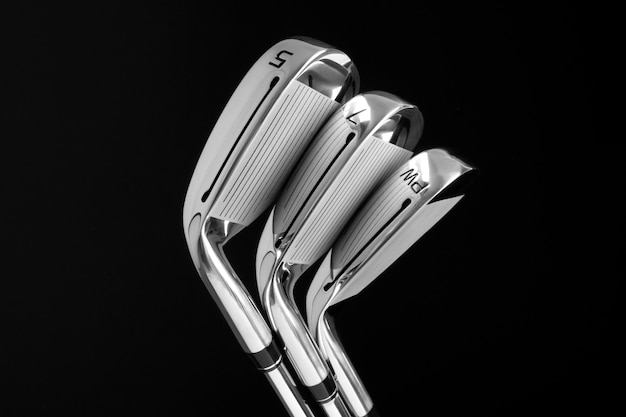 Free Photo view of metallic golf clubs