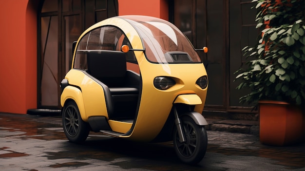 Free Photo view of mini three-wheeled mobility vehicle