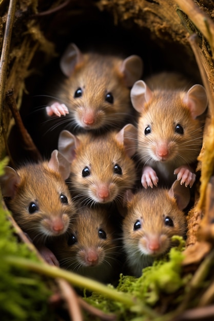 View of mischief of rats in nature