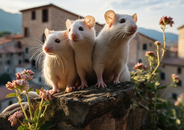 View of mischief of rats in nature