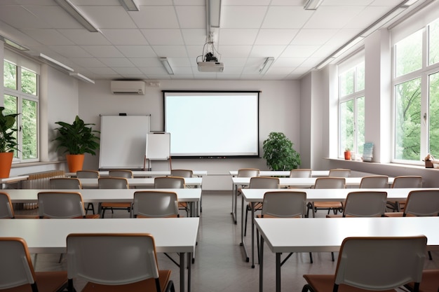 View of modern classroom in school