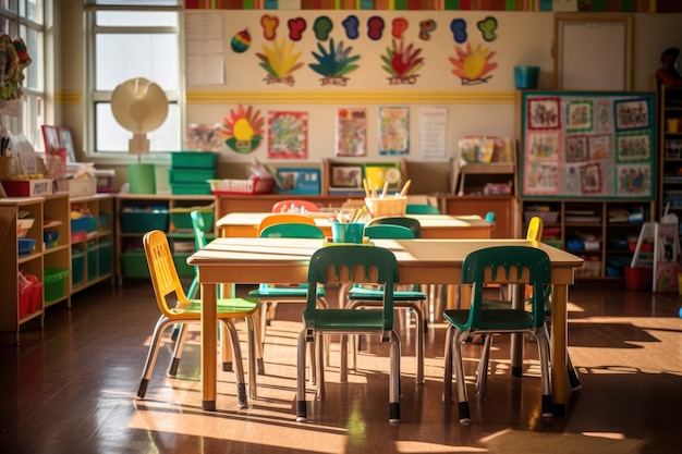 View of modern classroom in school