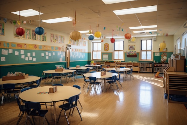 View of modern classroom in school