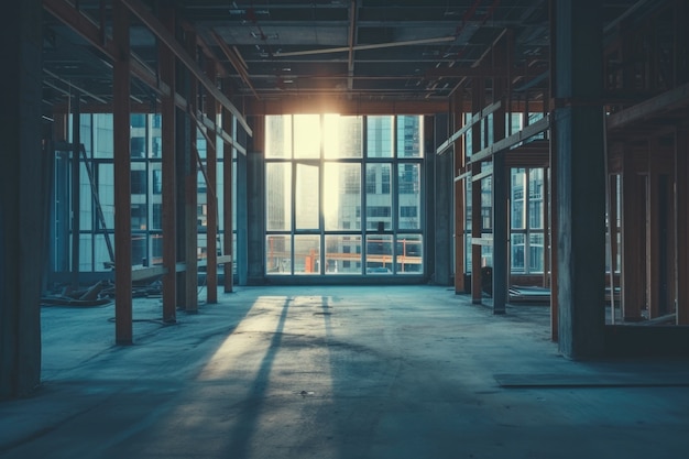 View of modern construction site