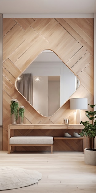 Free photo view of modern entryway with interior decor