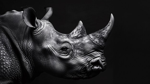 View of monochrome rhino