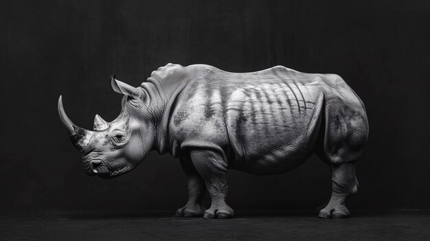 View of monochrome rhino