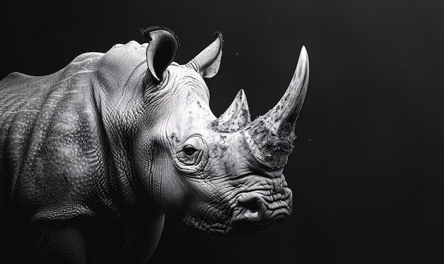 View of monochrome rhino