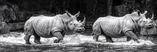 View of monochrome rhino