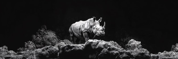 View of monochrome rhino