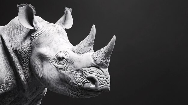 View of monochrome rhino