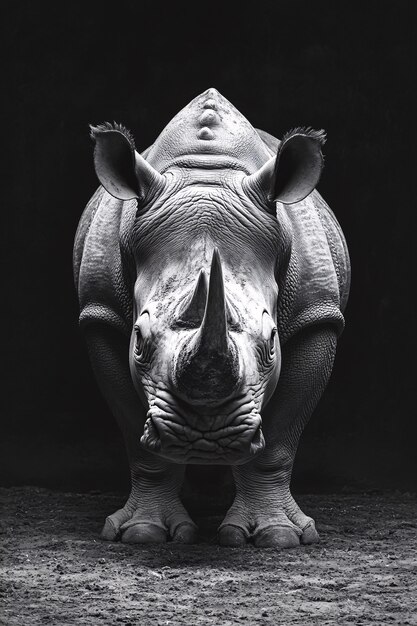 View of monochrome rhino