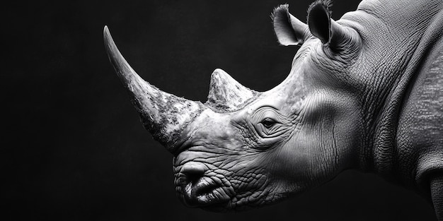 View of monochrome rhino