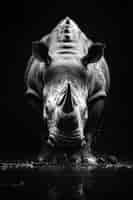 Free photo view of monochrome rhino