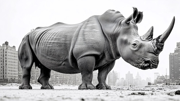 View of monochrome rhino