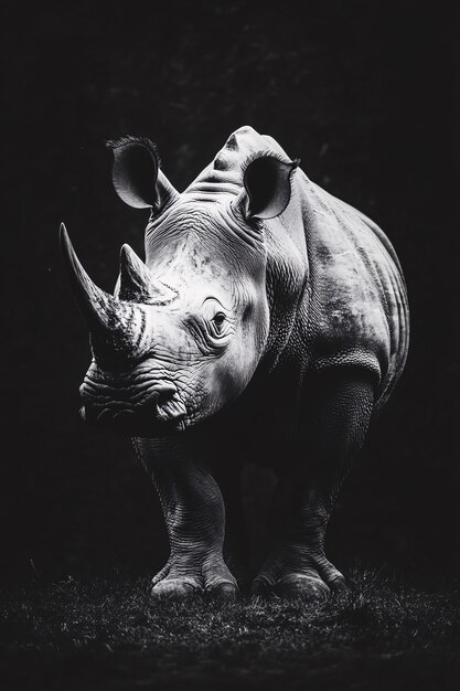 View of monochrome rhino