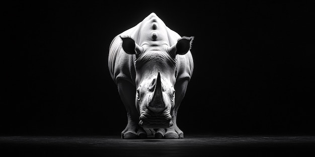 Free Photo view of monochrome rhino