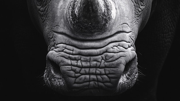 Free Photo view of monochrome rhino