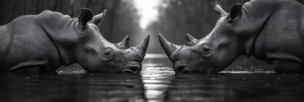 Free Photo view of monochrome rhino