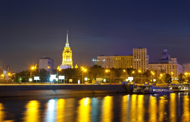 Free photo view of moscow  in night