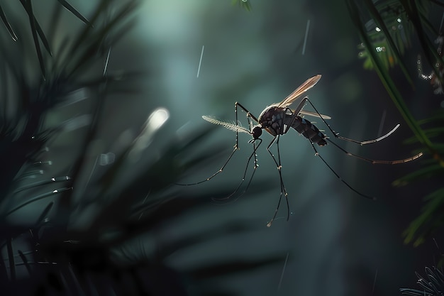 Free photo view of mosquito insect with wings