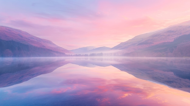 View of mountain with dreamy aesthetic