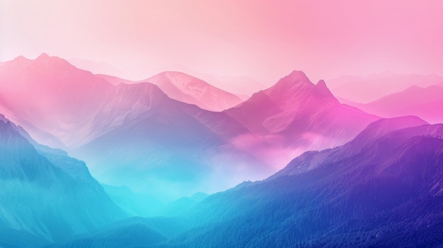 View of mountain with dreamy aesthetic