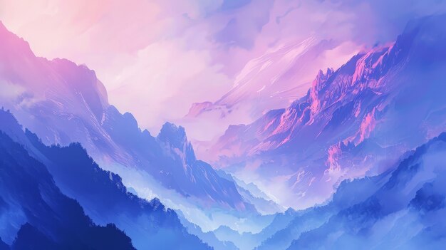 View of mountain with dreamy aesthetic