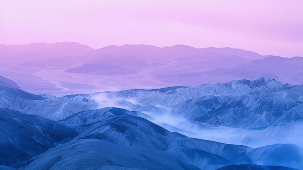 View of mountain with dreamy aesthetic