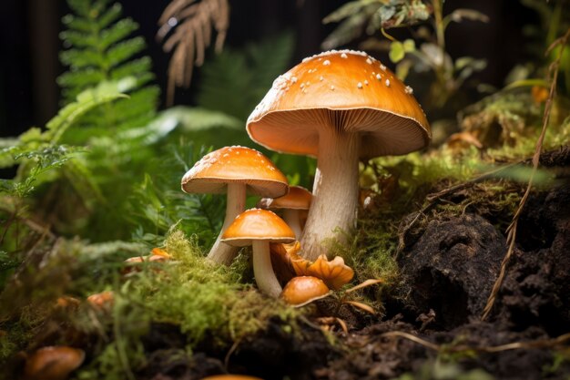 View of mushrooms growing in forest