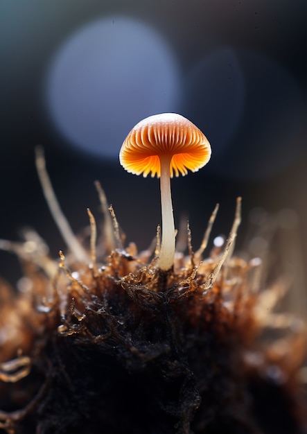 Free photo view of mushrooms growing in nature