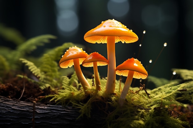 View of mushrooms growing in nature