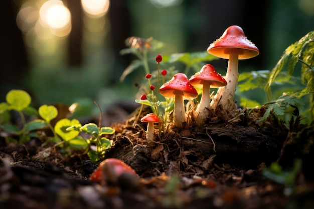 View of mushrooms in nature