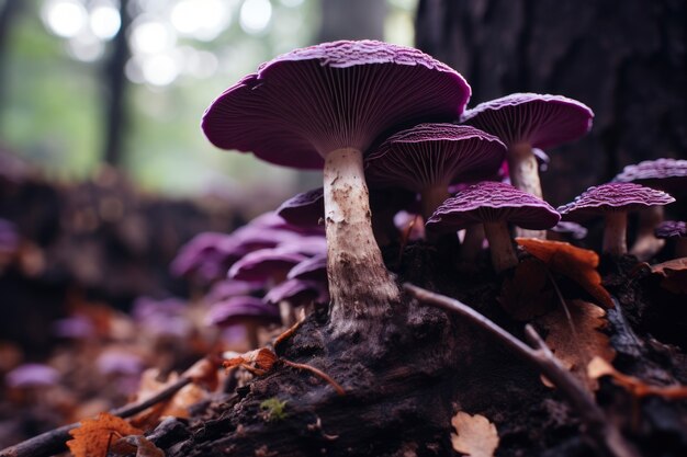 View of mushrooms in nature