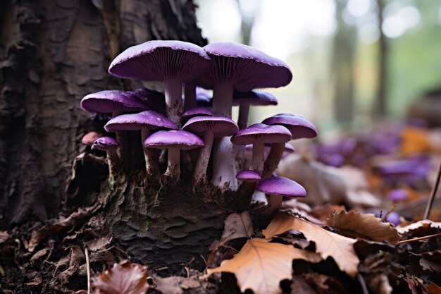 View of mushrooms in nature