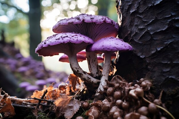 View of mushrooms in nature