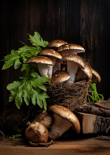 Free Photo view of mushrooms