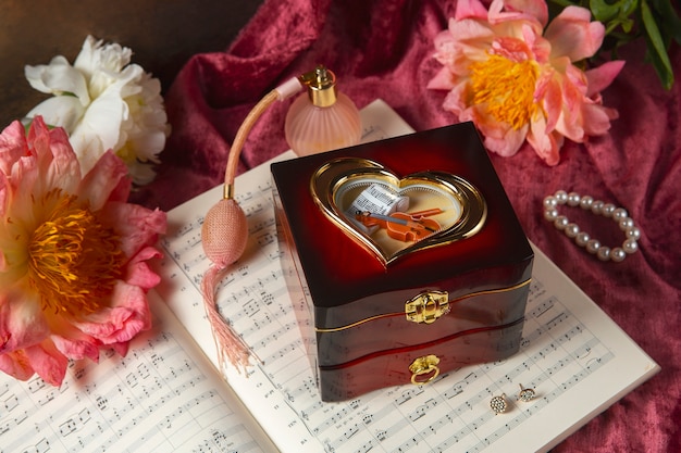 View of music box with bohemian decor