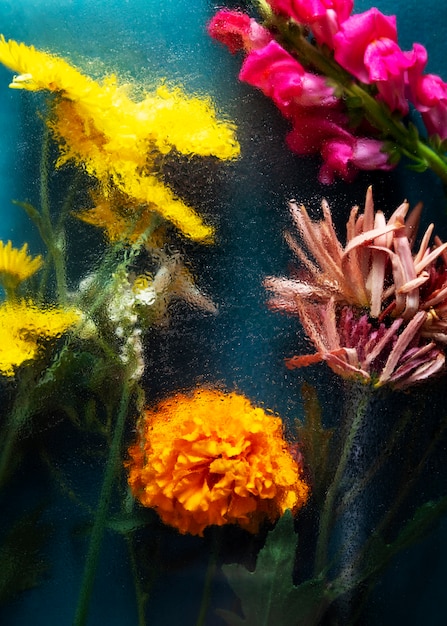 Free Photo view of natural blurry flowers