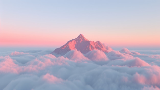 Free photo view of natural mountain formation with dreamy aesthetic