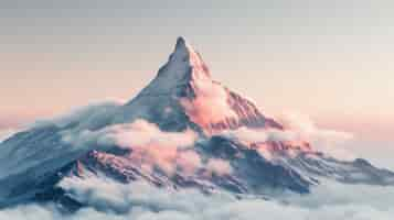 Free photo view of natural mountain formation with dreamy aesthetic