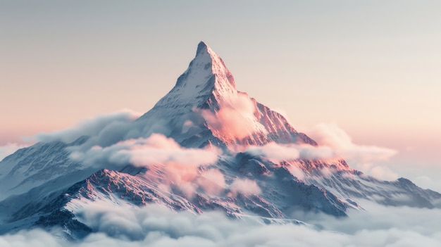 View of natural mountain formation with dreamy aesthetic