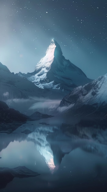 View of natural mountain formation with dreamy aesthetic