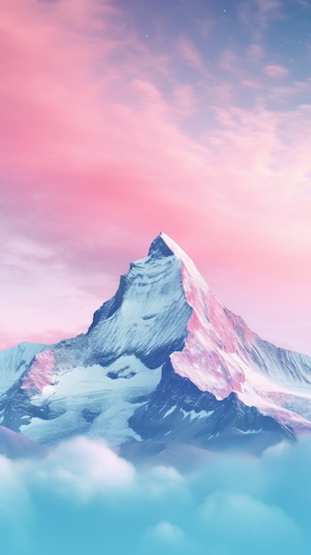 View of natural mountain formation with dreamy aesthetic