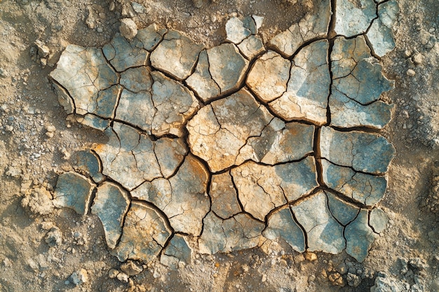 View of nature landscape with dry ground and parched soil