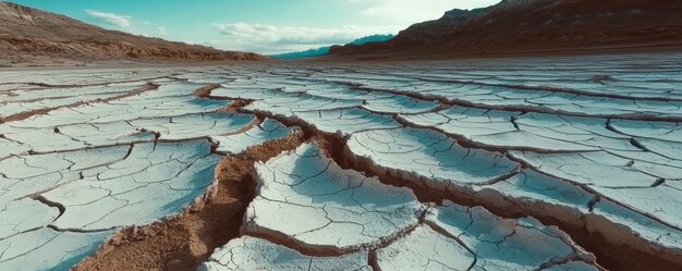 View of nature landscape with dry ground and parched soil