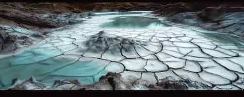 Free photo view of nature landscape with dry ground and parched soil